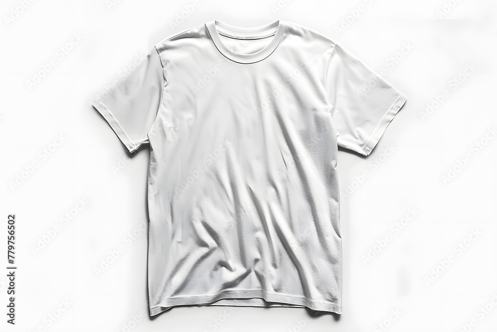 T-shirt in a white color mock up isolated on white background T-shirt in a white color mock up isolated on white background