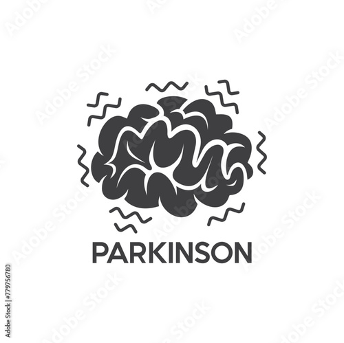illustration of parkinson, nervous system disorders that affect movement body.