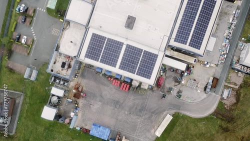 Industrial Unit with solar panels on the roof, England photo
