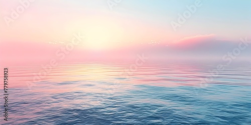 Soft Pastel Gradients Blending Seamlessly Across a Tranquil Seascape at Twilight Evoking a Sense of Calm and Serene Beauty