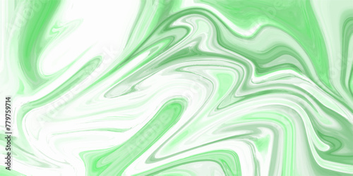 Abstract beautiful swirl liquid green background, Bright and shiny swirl liquid background. multicolored pattern for designer white paint mixing into green Liquid mixing marble wallpaper.