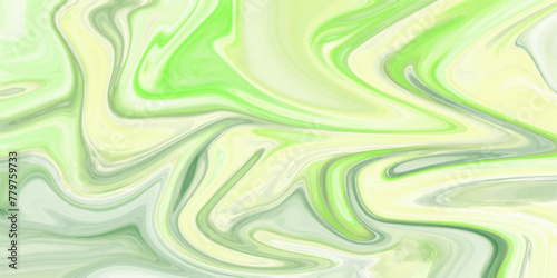 Abstract beautiful swirl liquid green background, Bright and shiny swirl liquid background. multicolored pattern for designer white paint mixing into green Liquid mixing marble wallpaper.