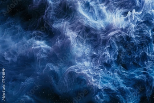 Astronomical Phenomenon of Nebulae in Majestic Blue