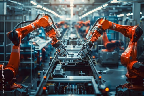 High Precision Robotic Arms on Modern Production Line