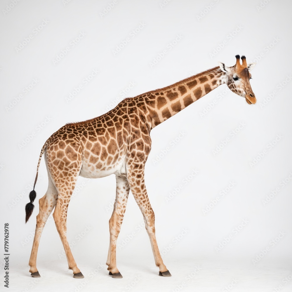 Fototapeta premium Giraffe isolated on a white background