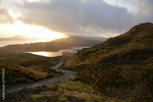 sunset in the mountains at Isle of Skye