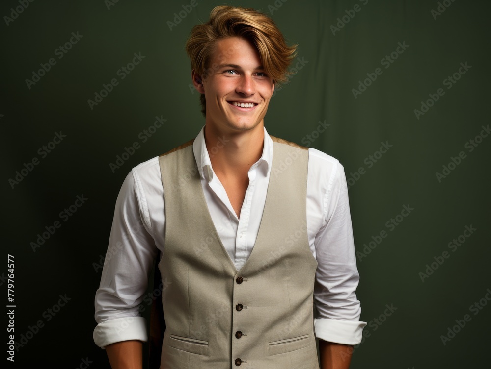 Man in Vest Smiling for a Picture Man in Vest Smiling for a Picture
