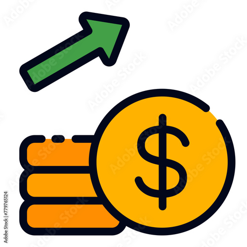 Interest Rate filled line icon 24 icon