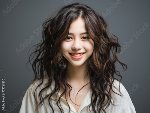Smiling Woman With Long Hair