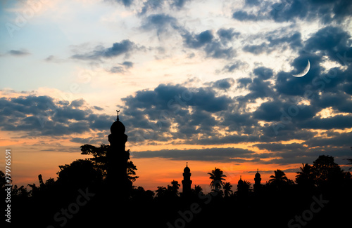 Masjid Dome Islam Moon Star Night Isra miraj Namaz Sunset Background Mubaruk Greeting Islam Ramadan Element Masjid Aqsa Hajj Kaaba Umrah Eid Arabian Religion Islamic Arab Muslim Greeting Miraj Kaaba.