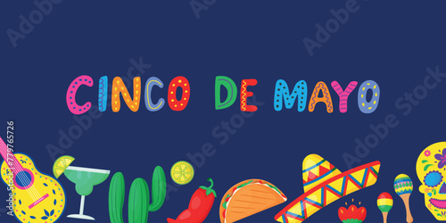 Cinco de mayo. May 5 holiday in Mexico. Vector banner.