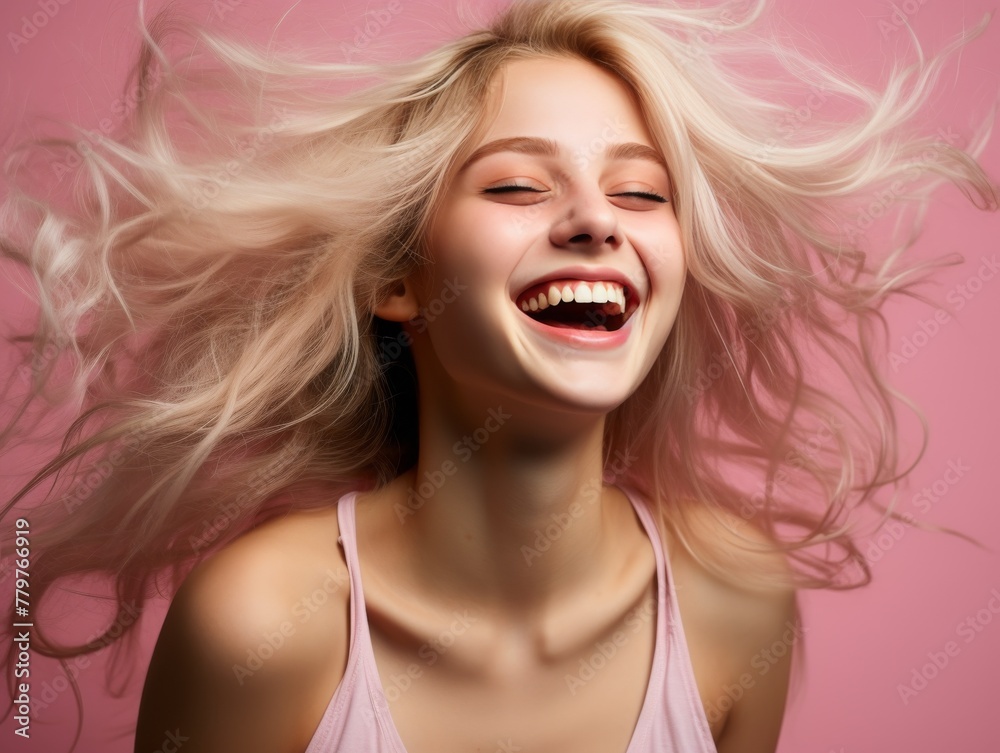 Smiling Woman With Blonde Hair Smiling Woman With Blonde Hair