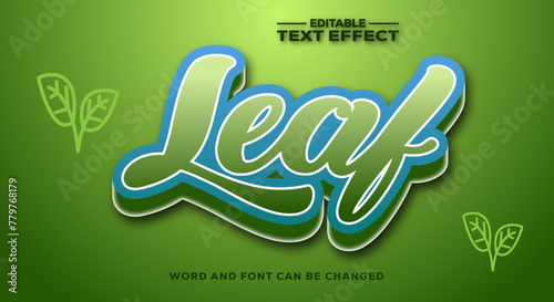 Leaf 3d text effect