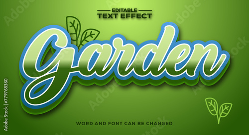 Garden 3d text effect
