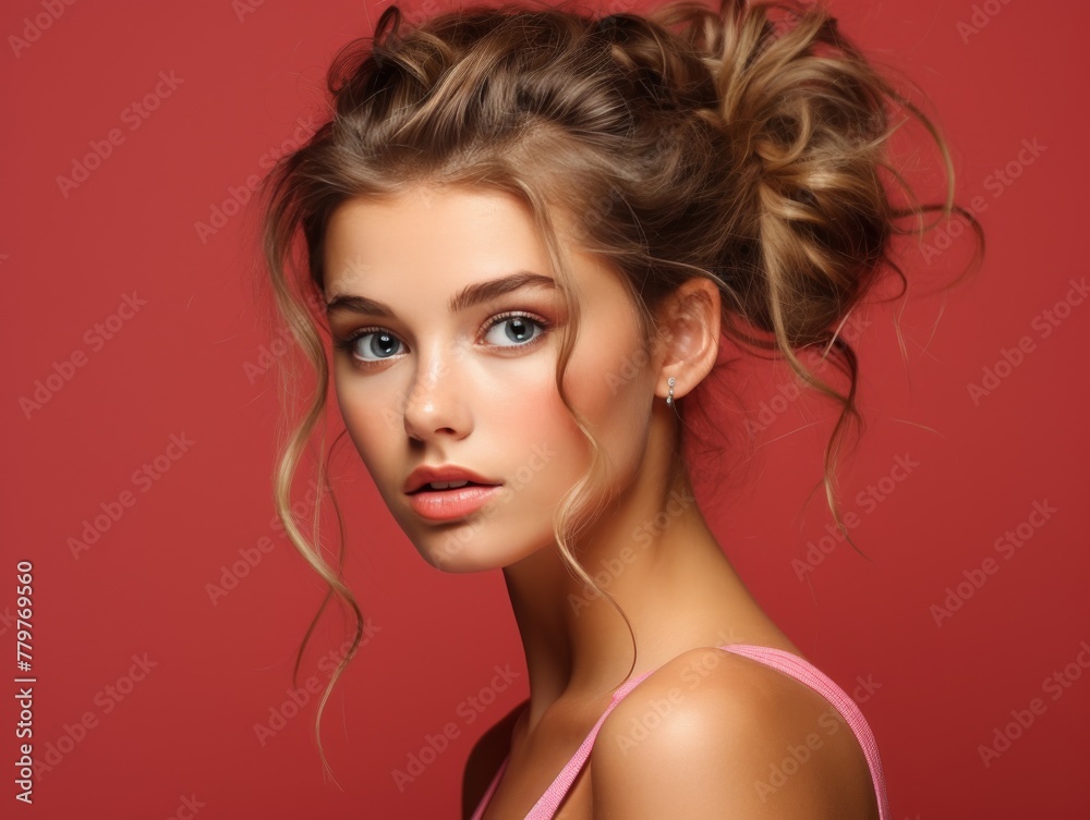 Beautiful Young Blonde Woman Posing for a Picture Beautiful Young Blonde Woman Posing for a Picture