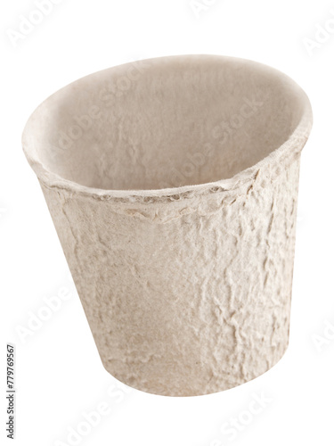 Cellulose Flower Pot biodegradable isolated on white background