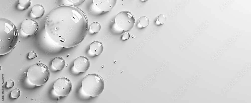 Clean transparent water drops on a white background. Clean transparent water drops on a white background.
