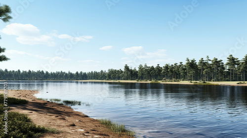 lake and forest high definition(hd) photographic creative image