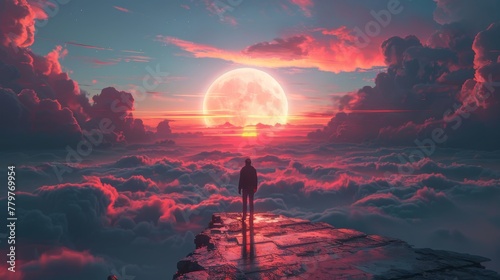 Ethereal surreal artwork channeling the nostalgia and retro-futuristic vibe of the 1980s with surrealistic elements.