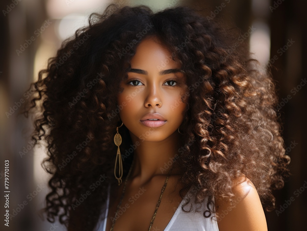 Beautiful Young Woman With Long Curly Hair Beautiful Young Woman With Long Curly Hair