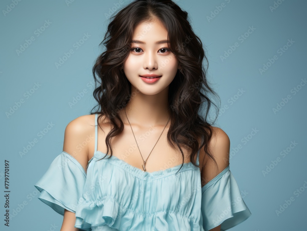 Woman Smiling in color clothing Woman Smiling in color clothing