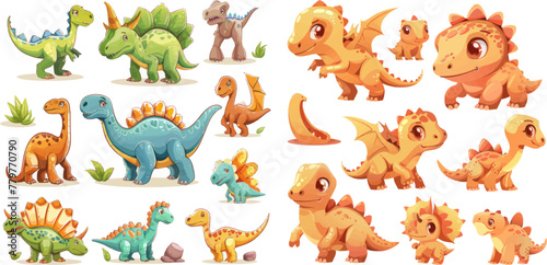 Adorable comic dinosaurs character