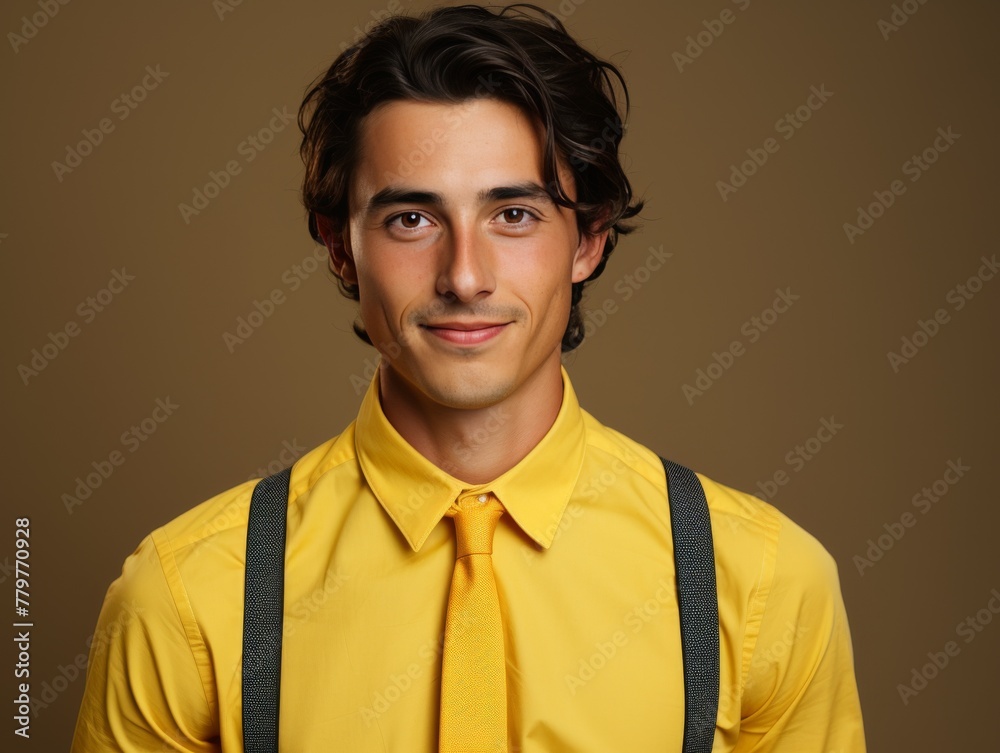 Man in color shirt, Standing Man in color shirt, Standing