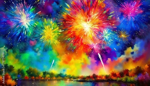 Fireworks in the night sky