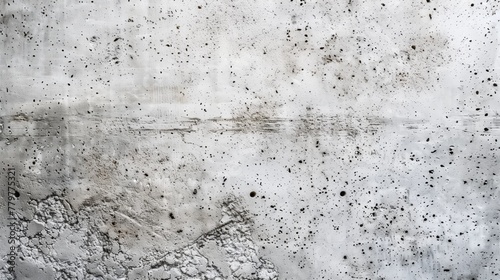 Rough distressed concrete surface with stains and imperfections photo