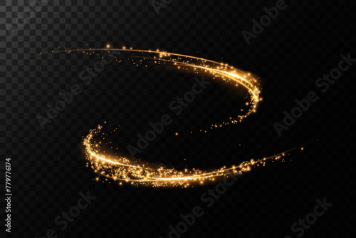 Abstract beautiful light background. Magic sparks on a dark background. Mystical speed stripes, glitter effect. Shine of cosmic rays. Neon lines of speed and fast wind. Glow effect, powerful energy.	