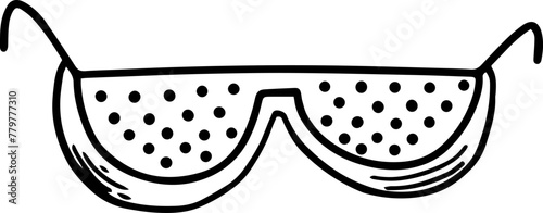 Optometry eyeglasses icon in doodle style. Medical test eyesight correction. Vector illustration