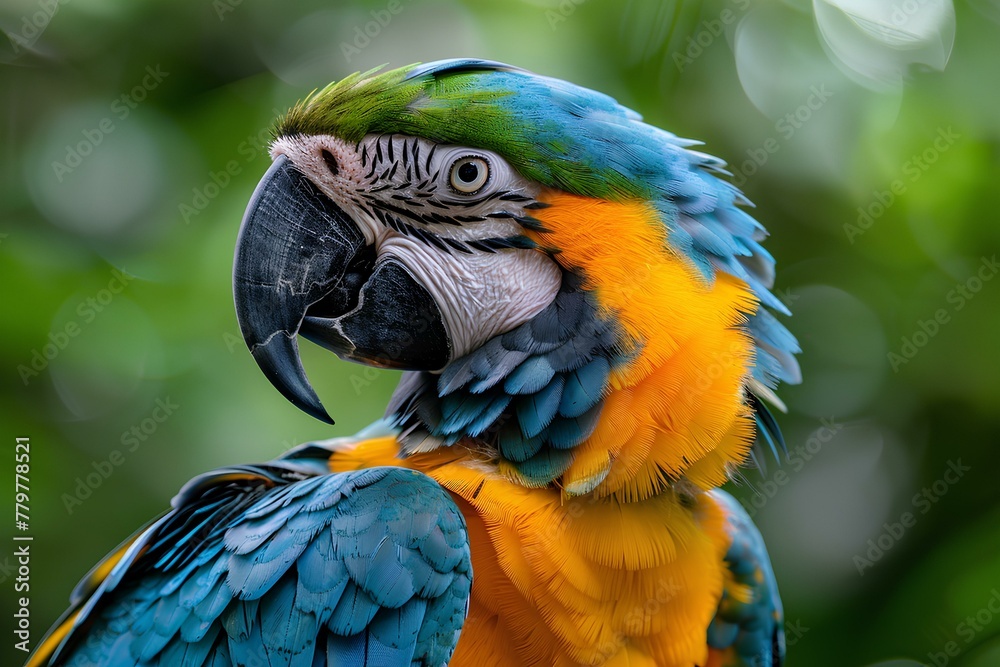 A colorful parrot sitting on top of a tree branch