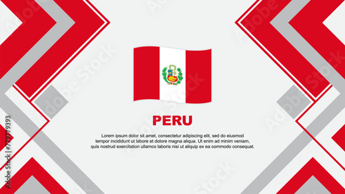 Peru Flag Abstract Background Design Template. Peru Independence Day Banner Wallpaper Vector Illustration. Banner