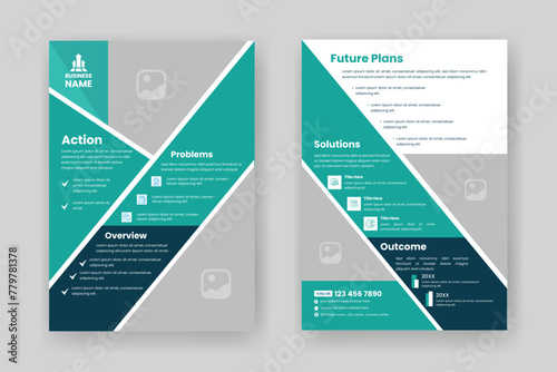 Case Study Layout Flyer. Minimalist Business Report with Simple Design. 