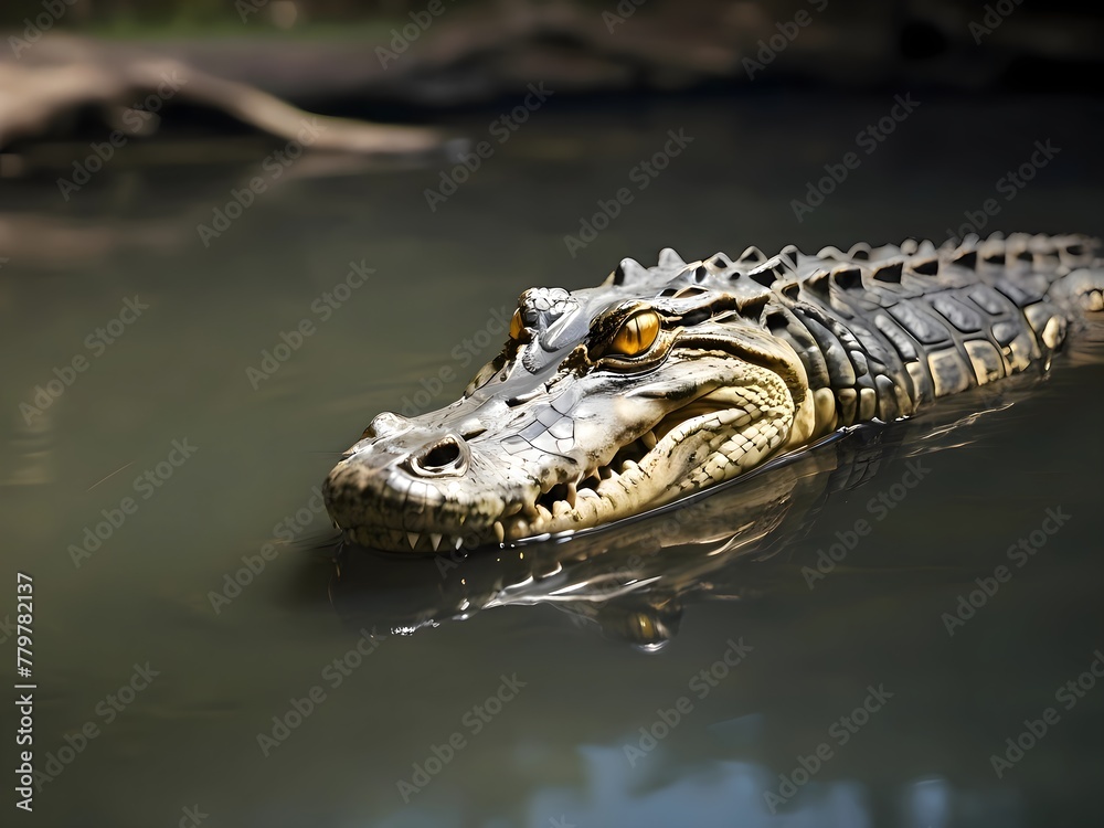 Fototapeta premium crocodile in the water