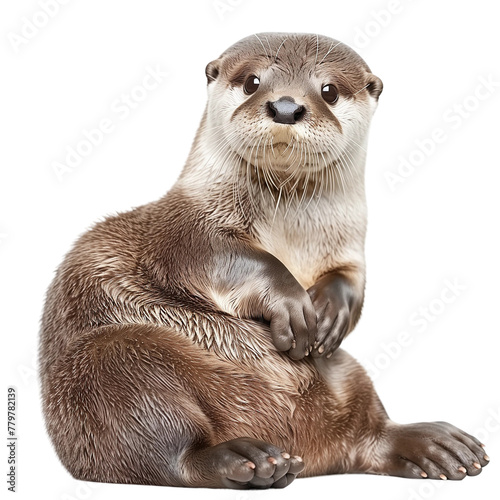 otter isolated on transparent background