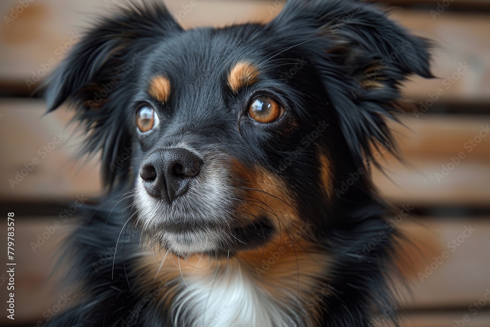 Portrait of an adorable black and tan dog with expressive eyes, conveying a sense of loyalty and companionship