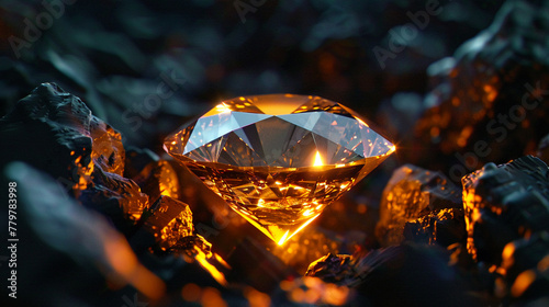 A diamond glowing amidst achievements, a metaphor for the precious nature of reaching one's goals and succeeding
