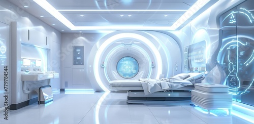 Advanced MRI or CT scan medical diagnosis machine at hospital lab