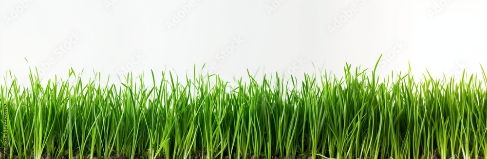 Fresh green grass on a white background with clear space above Fresh green grass on a white background with clear space above