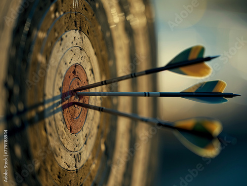 Arrows hitting a target, encapsulating goals achieved through careful strategy and aiming for success