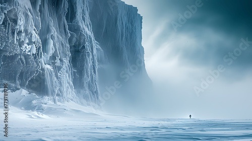 Lone Wanderer in the Icy Abyss./n