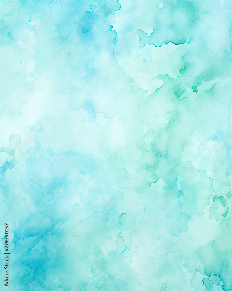 Abstract Ocean Turquoise Watercolor Background Texture