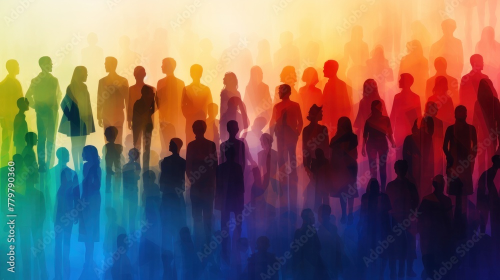 Silhouettes of people from different generations as population concept. Silhouettes of people from different generations as population concept.