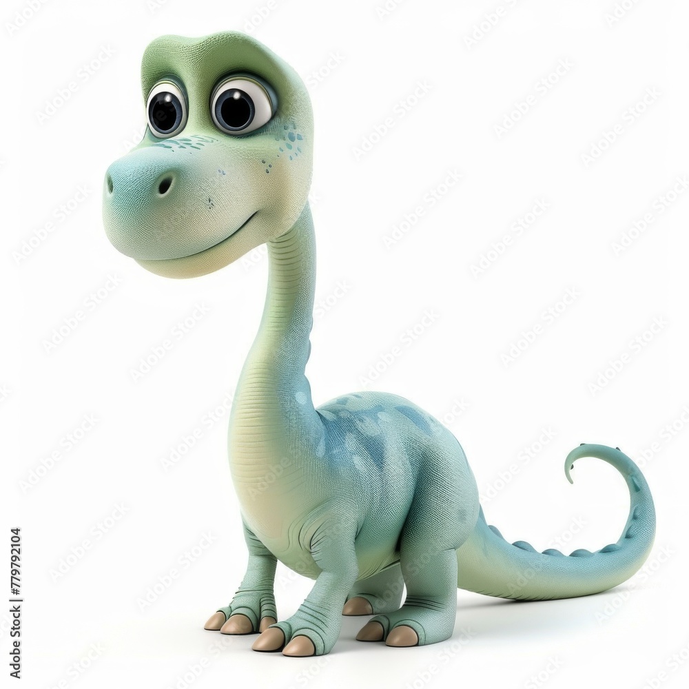 Baby brontosaurus, cute dinosaur, 3d, cartoon style. Baby brontosaurus, cute dinosaur, 3d, cartoon style.