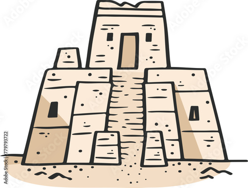 A simple flat illustration of the Tiahuanaco (Tiwanaku) archaeological site