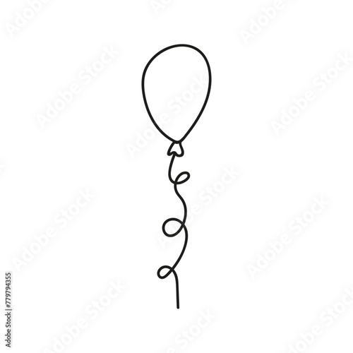 Celebration cute balloon. Hand drawn doodle vector illustration