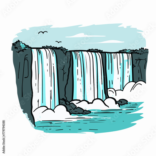 waterfalls illustration