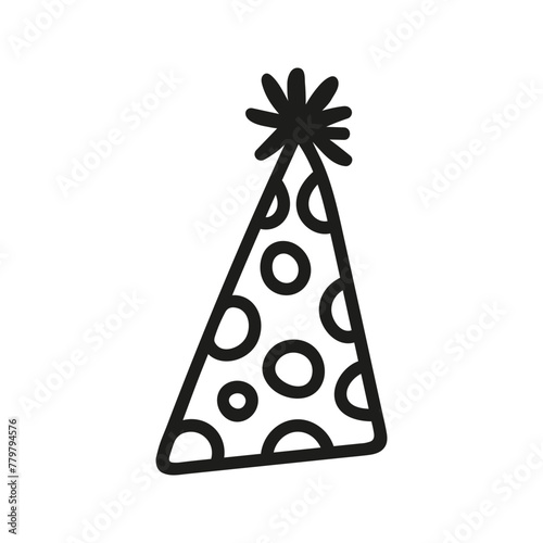 Celebration cute party cap, cone. Hand drawn doodle vector illustration of birthday party