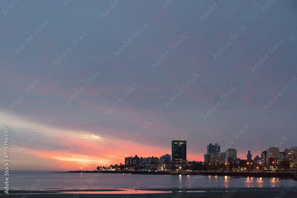Montevideo City landscape at Sunset.
